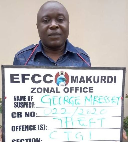 EFCC nabs Benue vigilante commandant for N449.5m fraud EFCC nabs George Mbessey, Commandant, Benue State Vigilante Group, BSVG