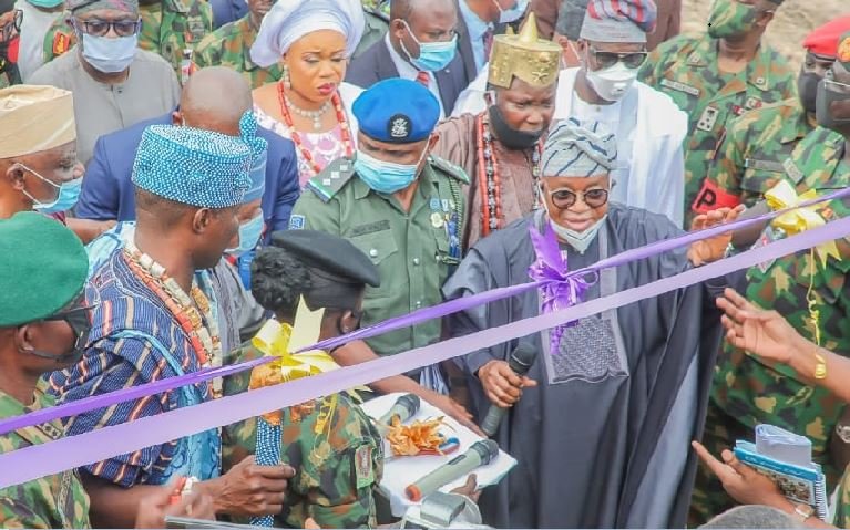Governor Isiaka Oyetola of Osun commissions Tukur Yusuf Buratai Bailey Bridge