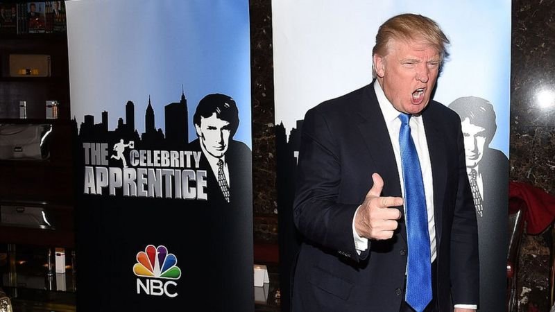 President Trump, pictured in 2015 at the launch of The Celebrity Apprentice TV series, made $427.4m in 2018 from the show