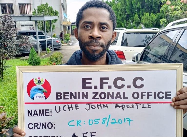 A surety, Uche Chibuenyim John, has been arraigned by EFCC