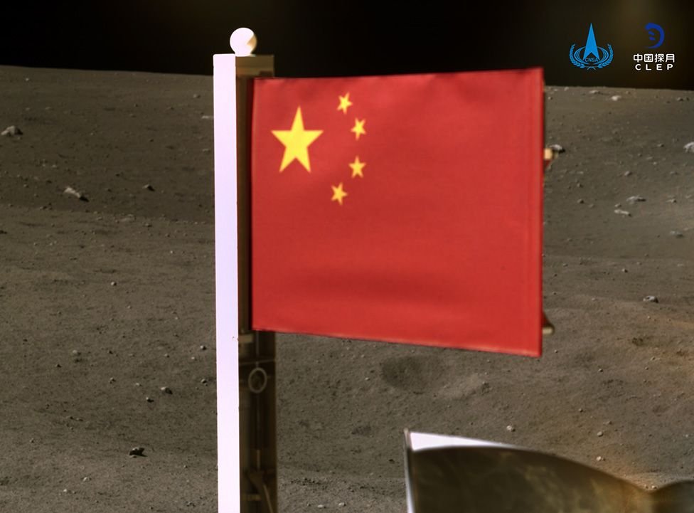 China flag on the moon