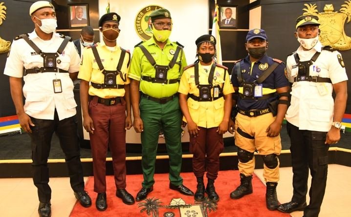 Law enforcement officers wearing their body cams