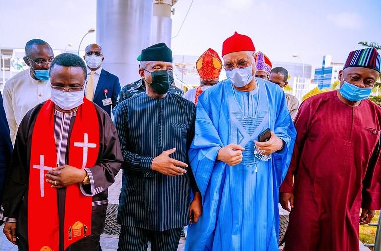 Vice President Yemi Osinbajo SAN attends the National Prayer Breakfast themed; The Birth of a New Nation at the NAF Conference Centre, Kado, Abuja. 21st May, 2021