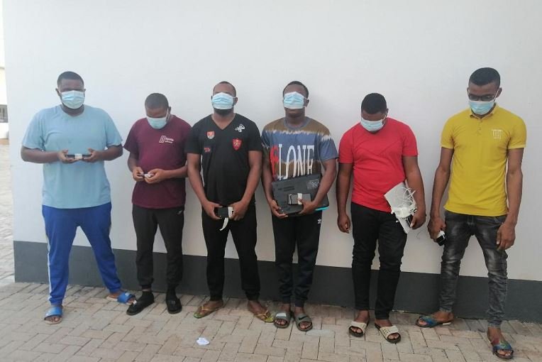 The six internet fraudsters arrested by EFCC in a sting operation