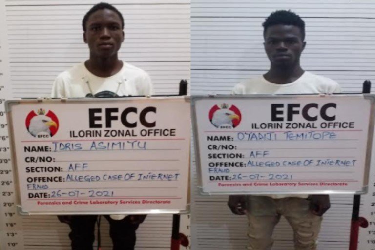 Kwara Poly student, one other convicted of cybercrime Internet fraudsters arrested by EFCC