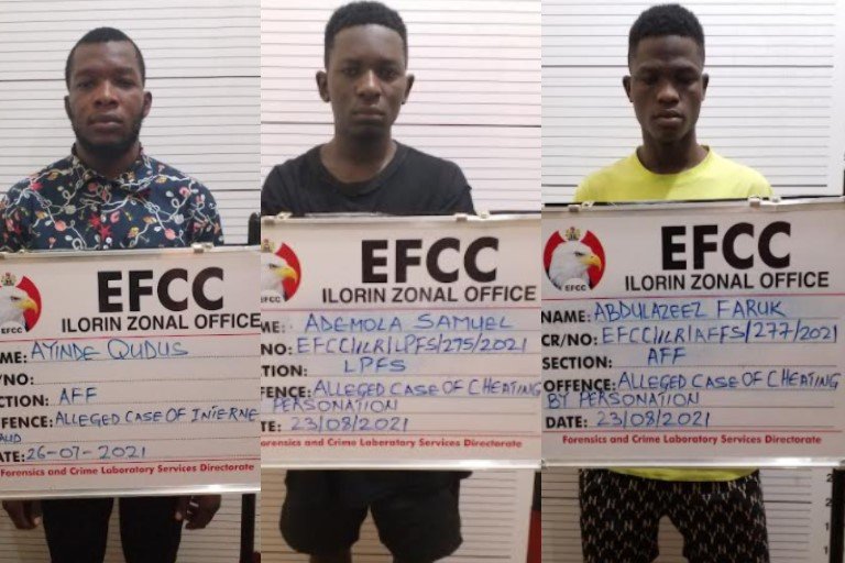 Ayinde Qudus, Ademola Samuel and Abdulazeez Faruq were jailed for internet scam