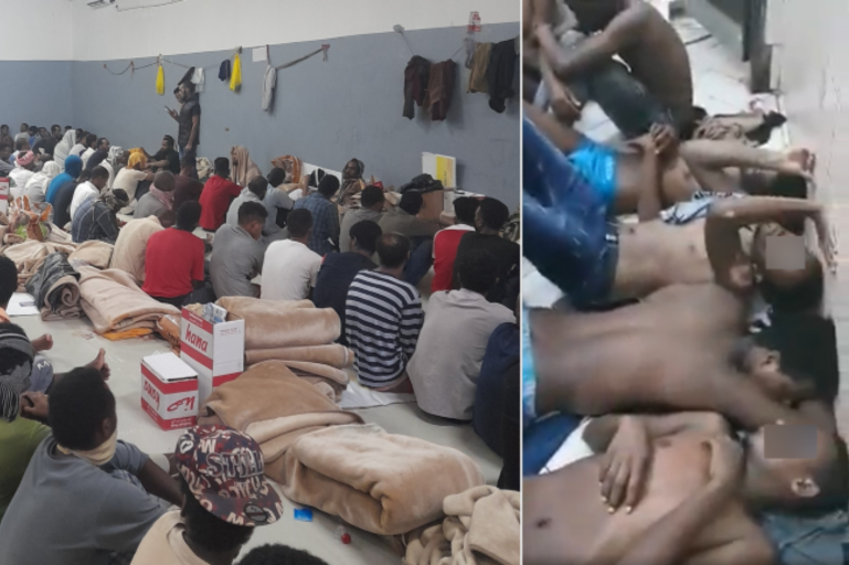 Ethiopian migrants forced to drink toilet water in Saudi Arabia prisons Left: Ethiopian prisoners in a detention centre in Riyad, in Saudi Arabia. Right: Ethiopian prisoners obliged to sleep on the floor of the toilets because of the lack of space in a detention centre