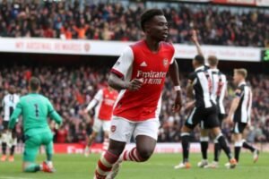 Bukayo Saka opened the scoring for Arsenal