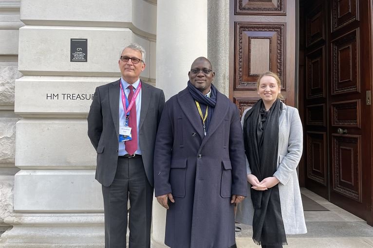 Mr. Muhammad Nami, Federal Inland Revenue Service (FIRS) Executive Chairman and Commonwealth Association of Tax Administrators (CATA) President flanked by Mr. Jon Swerdlow, CATA Vice Chairman, (left), and Ms. Megan Jones of the CATA Secretariat
