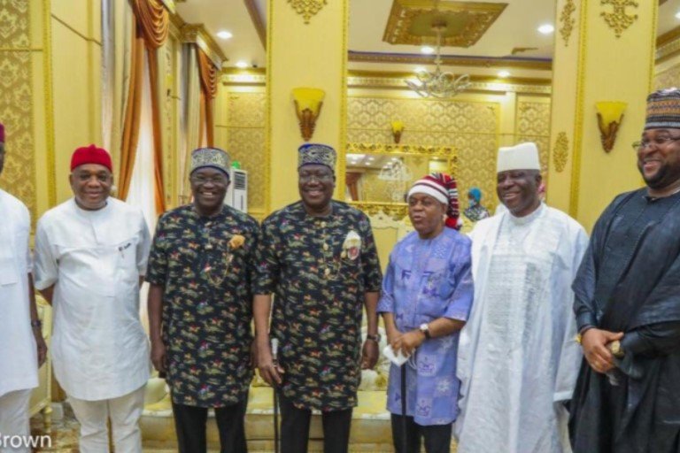 Senate President Ahmad Lawan and Governor of Abia State, Dr Okezie Victor Ikpeazu