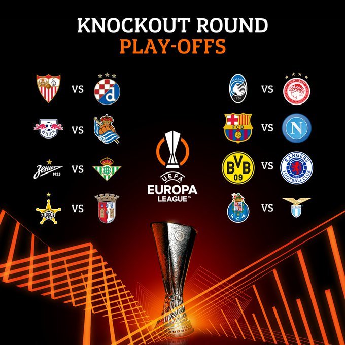 Europa League: Rangers face Dortmund, Barcelona play Napoli Europa League play-offs