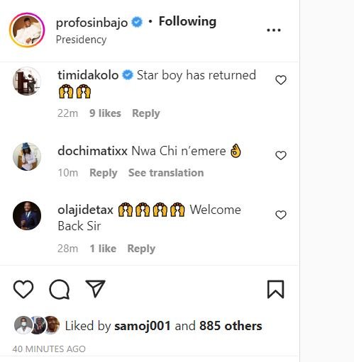 Timi Dakolo greets Prof Osinbajo