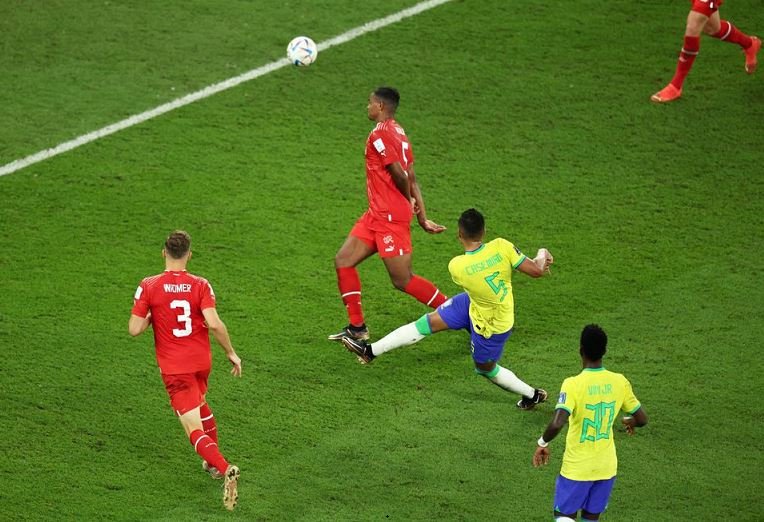 Casemiro sublime goal fire Brazil past Switzerland Brazil's Casemiro scores their first goal REUTERS