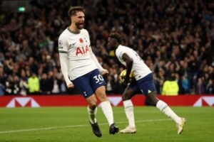 Rodrigo Bentancur scored two late goals as Tottenham came from behind to beat Leeds United