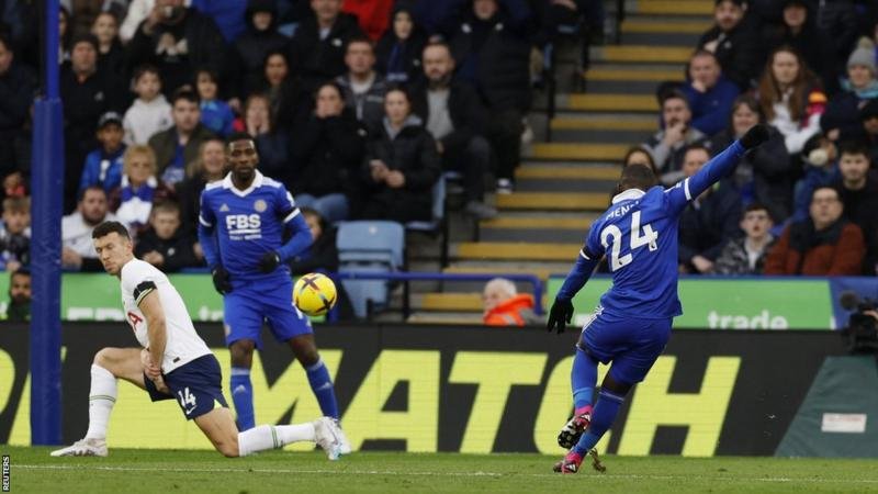 Leicester City's Nampalys Mendy's goal was his first since a Ligue 1 strike for Nice at Bastia in 2015