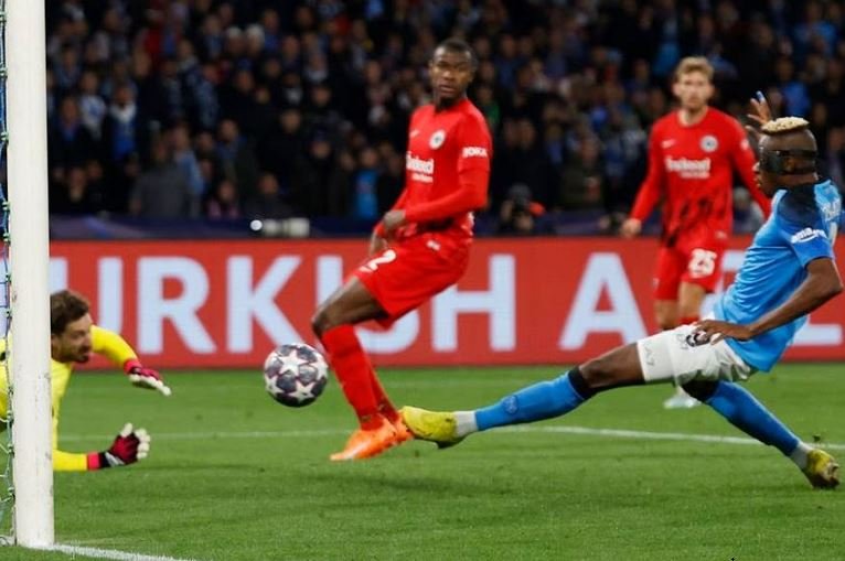 Napoli's Victor Osimhen scores Naploi's second goal of the night