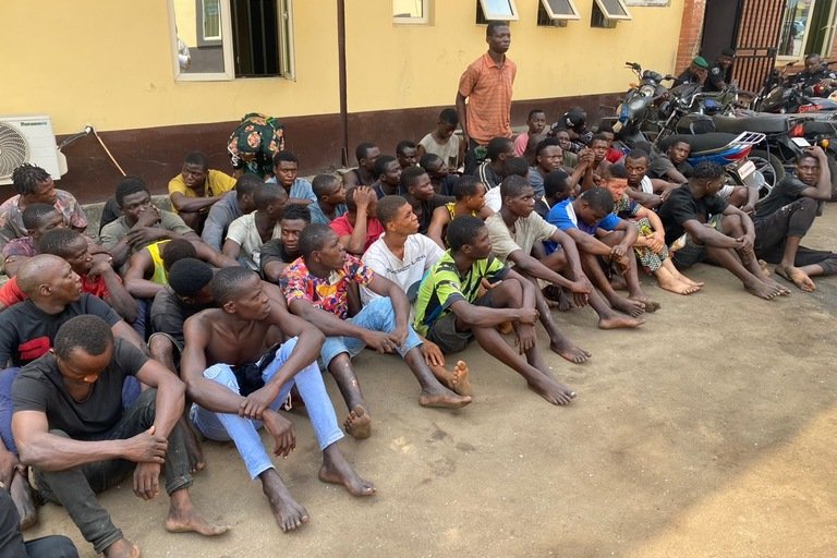 Lagos Taskforce arrests 63 hoodlums in Oshodi raid Hoodlums arrested in Oshodi, Lagos