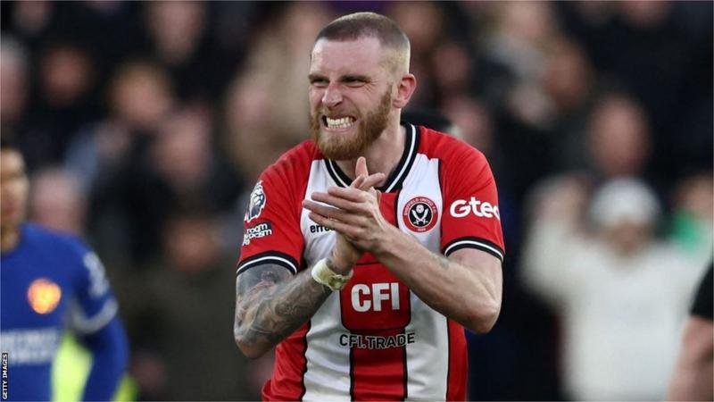 Oli McBurnie scored his sixth goal in the English Premier League this season against Chelsea