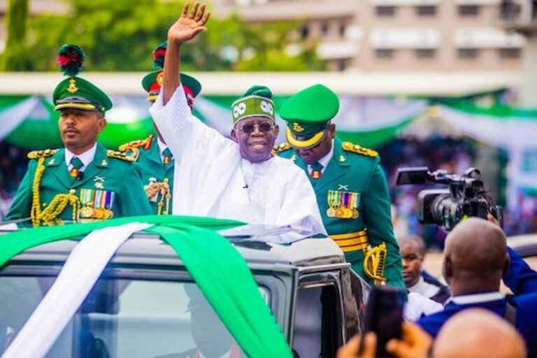 Tinubu on presidential parade vehicle