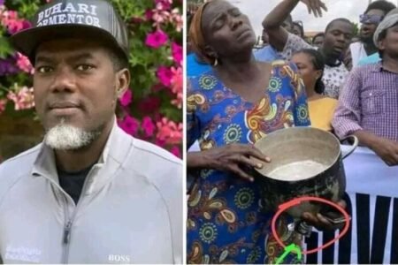 Hungry Protest: Reno Omokri condemns 'strange' pot-carrying protester
