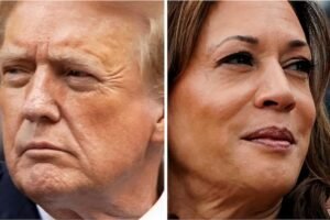 Former US President Donald Trump and Vice President Kamala Harris