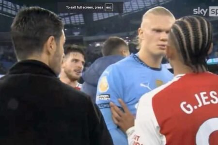 Haaland, Arteta clash after Man City - Arsenal 2-2 draw