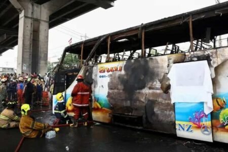 Bus fire kills 20 children in Thailand