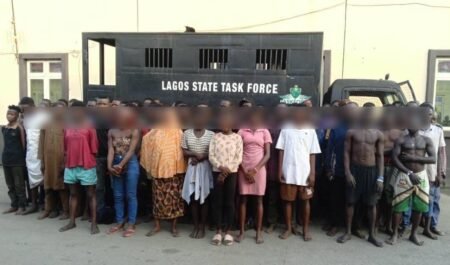 Lagos taskforce clears squatters from railway corridor, arrests 94 suspects