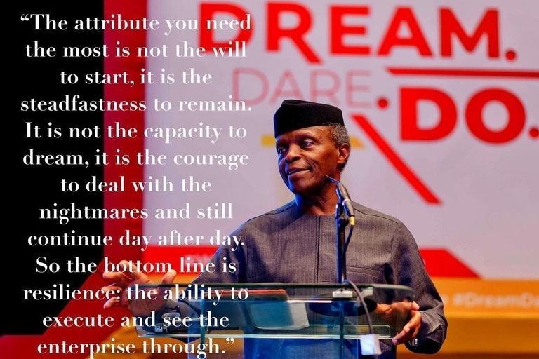 Osinbajo speaking at the 23rd Annual WIMBIZ Conference themed “Dream, Dare, Do”.