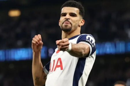 Dominic Solanke is the first player to score four goals in their first eight Premier League games for Tottenham since Rafael van der Vaart in 2010-11