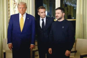 Zelensky meets Trump, Macron, says talks 'productive'