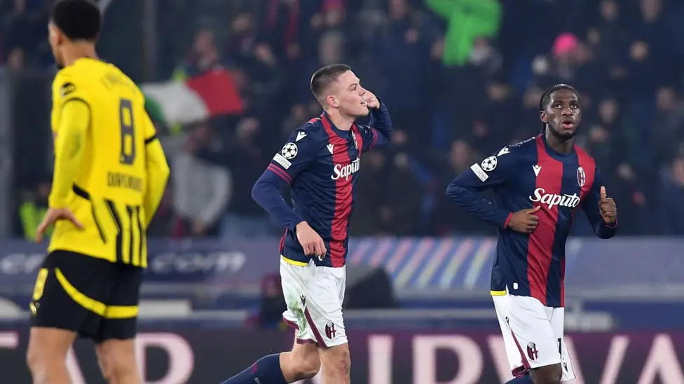 Bologna stun Dortmund with quick-fire goals