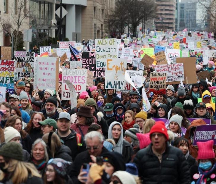 Thousands protest ahead Trump’s inauguration in Washington