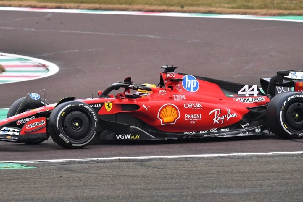 Lewis Hamilton in action around the Fiorano circuit
