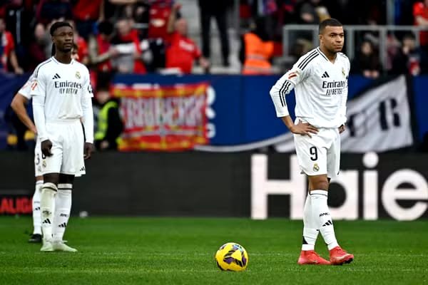 Real Madrid stumble at Osasuna as Bellingham sees red