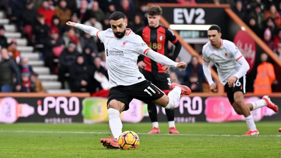 Salah brace fires Liverpool past Bournemouth to go nine points clear Salah double takes Liverpool nine points clear