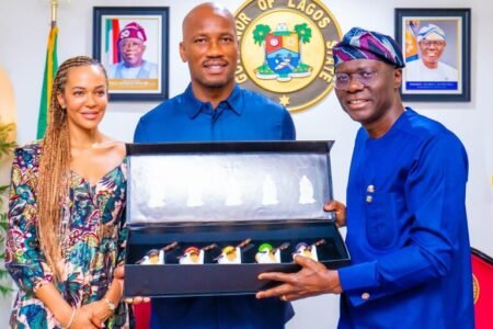 Sanwo-Olu hosts Ivorian legend Didier Drogba in Lagos