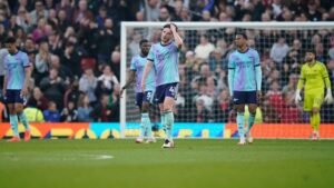 Declan Rice’s equaliser could not stop Arsenal’s title hopes taking a potentially fatal blow