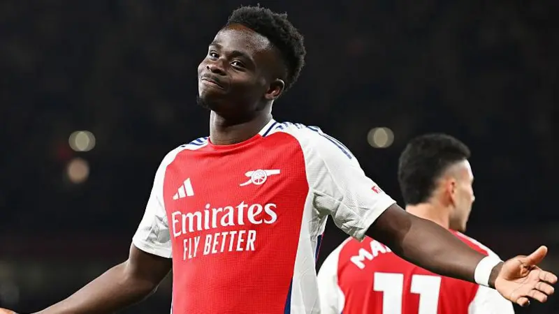 Saka, Rice seal Arsenal win over West Ham to go top 