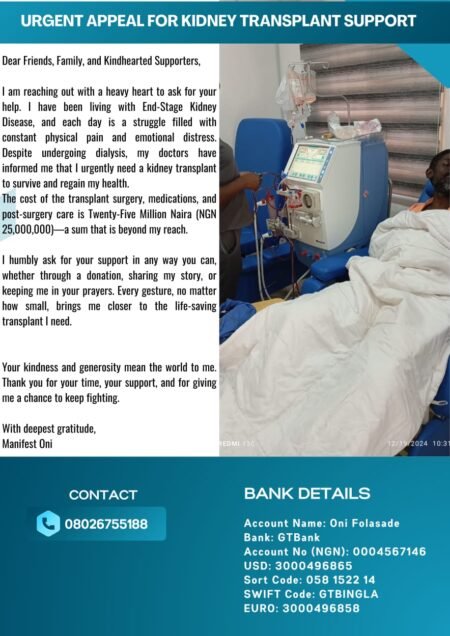 Nigerian woman in urgent need of Kidney transplant appeals for public support