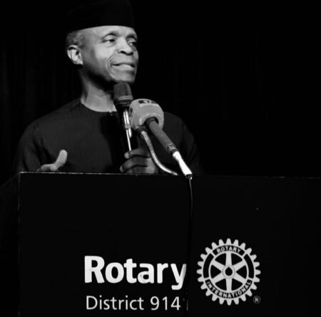 Prof. Yemi Osinbajo speaking at Rotary District 9141 conference in Port Harcourt