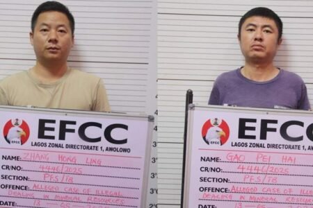 Chinese nationals Zhang Hong Ling and Gao Pei Hai were arraigned for illegally dealing in mineral resources in Nigeria