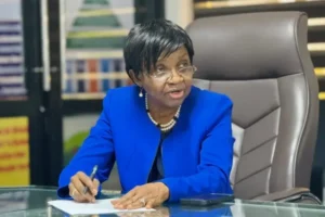 NAFDAC Director-General Mojisola Adeyeye speaking at a press conference in Lagos