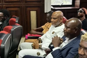 BREAKING: Nnamdi Kanu sacks lawyers, opts to defend himself in court Court rules Nnamdi Kanu must defend terrorism charges