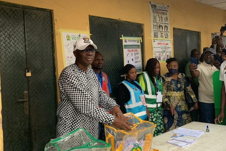 Lagos Elections: Sanwo-Olu, wife vote at polling unit Lagos Election: APC agent laments over voters asking for cash before voting