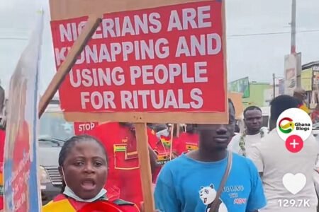 Ghanaians protest alleged prostitution, ritual killings, demand 'Nigerians must go'