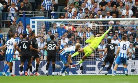 Brighton's Gruda grabs last-gasp winner to sink Man City 2-1