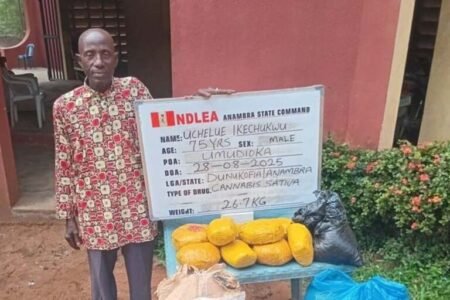 NDLEA arrests 75-year-old grandpa for drug trafficking in Anambra