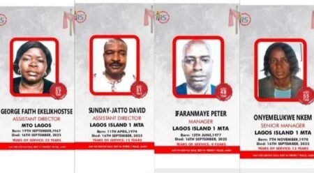 Four FIRS staff who died in Afriland Towers fire