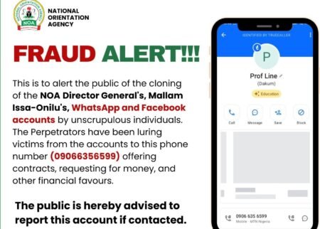 NOA warns Nigerians as fraudsters clone DG Issa-Onilu’s social media accounts